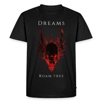 Dreams Roam Free - Men's Premium Organic T-Shirt - black - Front - Nico (187cm)