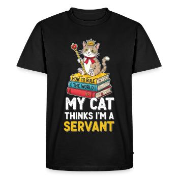 Motif de règle de couronne de chaton - T-shirt Premium bio Homme - noir - Devant - Nico (187cm)
