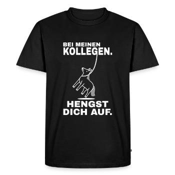 Stalling Yourself Up - White Text - Men's Premium Organic T-Shirt - black - Front - Nico (187cm)