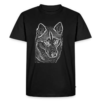 Wolf View Ligne Dessin Imprimer Design Husky - T-shirt Premium bio Homme - noir - Devant - Nico (187cm)