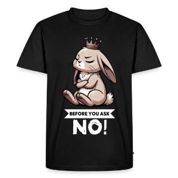 Avant que tu ne demandes à Rabbit Bunny Bunny Bunny Rongeur aux longues oreilles - T-shirt Premium bio Homme - noir - Devant - Nico (187cm)