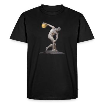 Greek Bitcoin - Männer Premium Bio T-Shirt - Schwarz - Vorne - Nico (187cm)