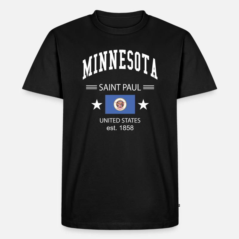 Minnesota - Männer Premium Bio T-Shirt - Schwarz