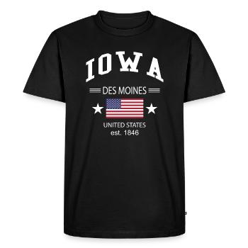 Iowa - Men's Premium Organic T-Shirt - black - Front - Nico (187cm)