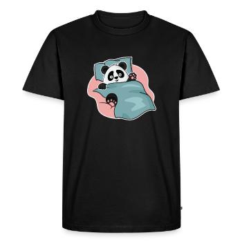 Conception de panda endormi pour les fans de panda - T-shirt Premium bio Homme - noir - Devant - Nico (187cm)