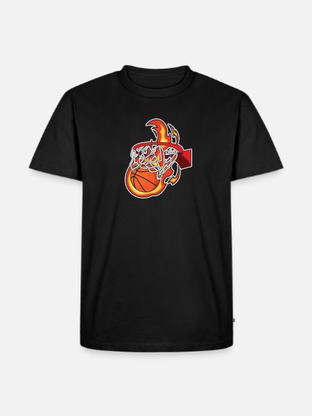 Basketball Fire Design voor teamsporters - Mannen Premium Bio T-shirt - zwart