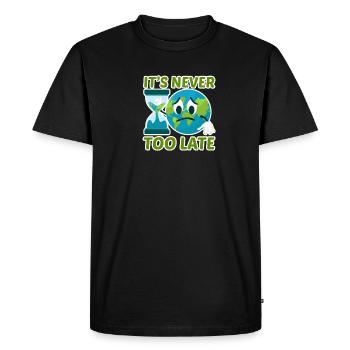 It's never too late for environmentalists - Men's Premium Organic T-Shirt - black - Front - Nico (187cm)