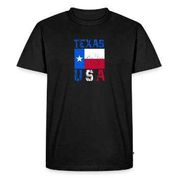 Texas flag USA design for Lone Star State fans - Men's Premium Organic T-Shirt - black - Front - Nico (187cm)