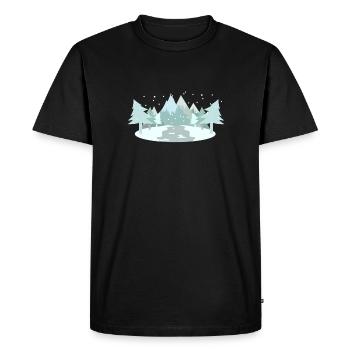 Winter forest design for nature lovers - Men's Premium Organic T-Shirt - black - Front - Nico (187cm)