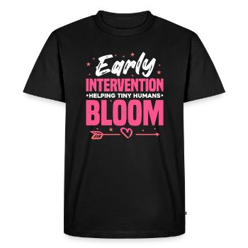 Une intervention précoce permet aux petits humains de s’épanouir - - T-shirt Premium bio Homme - noir - Devant - Nico (187cm)