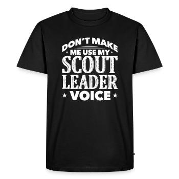 Ne me faites pas utiliser ma voix de chef scout - T-shirt Premium bio Homme - noir - Devant - Nico (187cm)