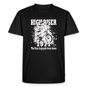 HIGH RISER - 1971 - Année de naissance - Bonanzarad - T-shirt Premium bio Homme - noir - Devant - Nico (187cm)