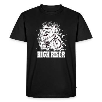 HIGH RISER - Roue Bonanza - Highriser - Roue de polo - T-shirt Premium bio Homme - noir - Devant - Nico (187cm)