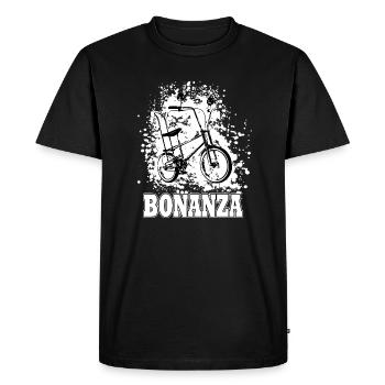 HIGH RISER - Bonanza Wheel - Flower Power - Polo Wheel - Men's Premium Organic T-Shirt - black - Front - Nico (187cm)