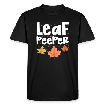 Leaf Peeper Peeping Autumn Fall Season Leaves - Men's Premium Organic T-Shirt - black - Front - Nico (187cm)