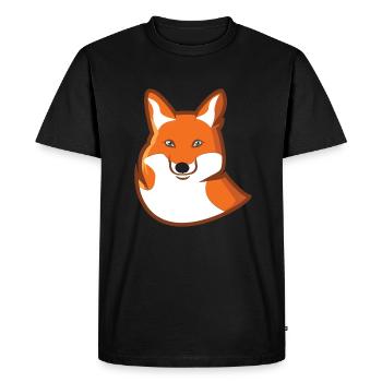 Fox red fox nature animal animal gift - Men's Premium Organic T-Shirt - black - Front - Nico (187cm)