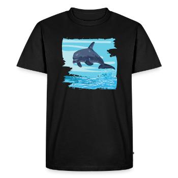 Dauphin des dauphins saute du don d'eau de mer - T-shirt Premium bio Homme - noir - Devant - Nico (187cm)