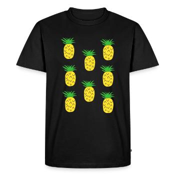 Pineapple pattern - Men's Premium Organic T-Shirt - black - Front - Nico (187cm)