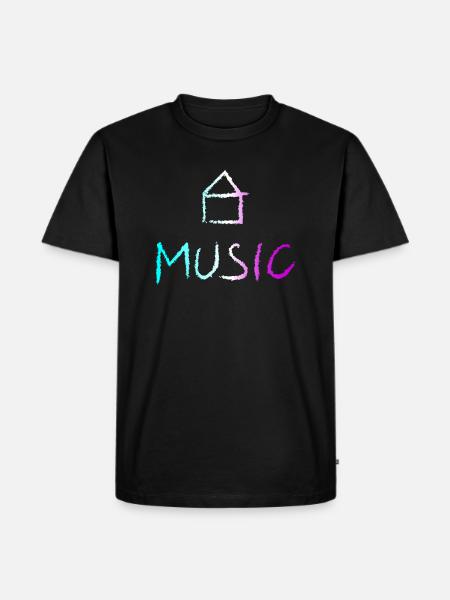 House Music - Männer Premium Bio T-Shirt - Schwarz