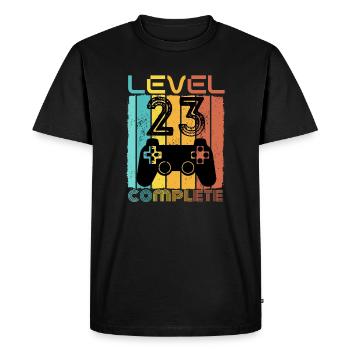 23 ans - 23e anniversaire Niveau 23 Conception complète - T-shirt Premium bio Homme - noir - Devant - Nico (187cm)