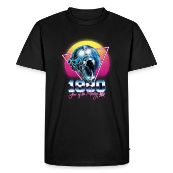 1980 Year of the Monkey Monkey Retro - Men's Premium Organic T-Shirt - black - Front - Nico (187cm)