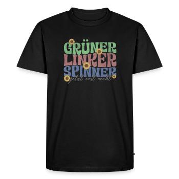 gruener linker spinner - Männer Premium Bio T-Shirt - Schwarz - Vorne - Nico (187cm)