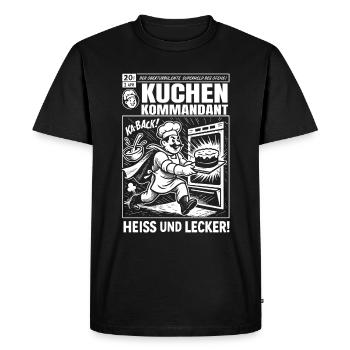 Commandant de cuisine - Héros de la boulangerie - T-shirt Premium bio Homme - noir - Devant - Nico (187cm)