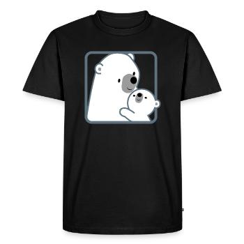 Maman Ourse Polaire et Ourson - Cheerful Madness!! - T-shirt Premium bio Homme - noir - Devant - Nico (187cm)
