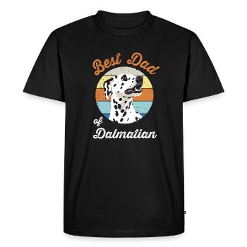 Dalmatian Design Best Dog Papa Vintage - T-shirt Premium bio Homme - noir - Devant - Nico (187cm)