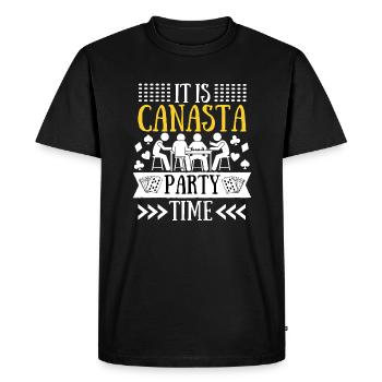 Canasta party | Canasta legend | Canasta player - Men's Premium Organic T-Shirt - black - Front - Nico (187cm)