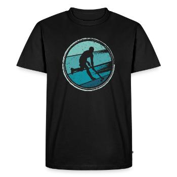 Field Hockey Player Retro Hockey Player - Men's Premium Organic T-Shirt - black - Front - Nico (187cm)