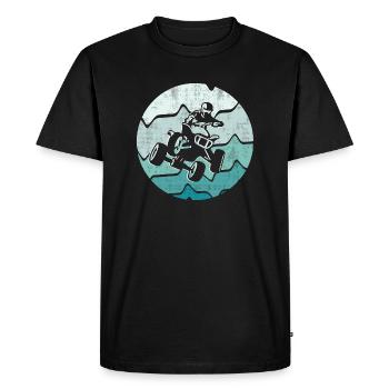 VTT Biker Retro Design Quad Quad Quad Quad - T-shirt Premium bio Homme - noir - Devant - Nico (187cm)