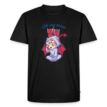Bébé Diable - T-shirt Premium bio Homme - noir - Devant - Nico (187cm)