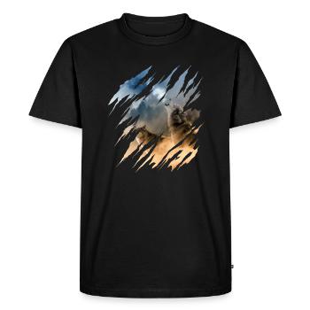 Wolf Scratch Marks Claws Wild Wolves Wilderness Howl - T-shirt Premium bio Homme - noir - Devant - Nico (187cm)