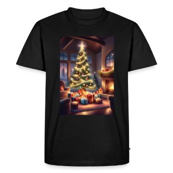 Maison de Noël confortable - T-shirt Premium bio Homme - noir - Devant - Nico (187cm)