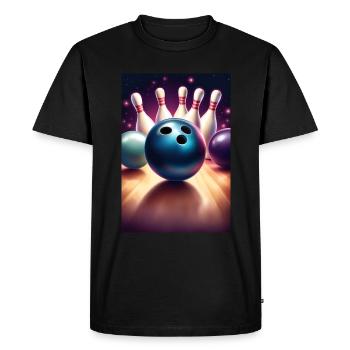 Cool bowling ball graphic t-shirt design - Men's Premium Organic T-Shirt - black - Front - Nico (187cm)