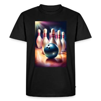 Superbe cadeau de fête des pères de bowling - T-shirt Premium bio Homme - noir - Devant - Nico (187cm)