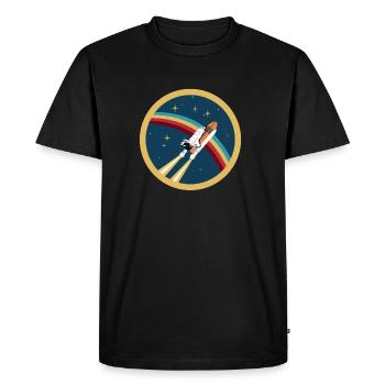 Chemise fantaisie: navette spatiale, USA, NASA - T-shirt Premium bio Homme - noir - Devant - Nico (187cm)