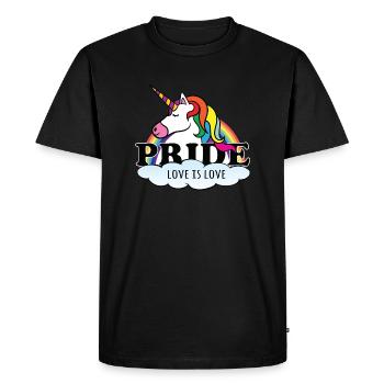Pride Love is Love - Men's Premium Organic T-Shirt - black - Front - Nico (187cm)