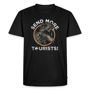 Jurassic Park T-Rex Send More Tourists! - T-shirt Premium bio Homme - noir - Devant - Nico (187cm)