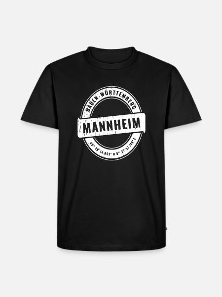 Mannheim - Männer Premium Bio T-Shirt - Schwarz