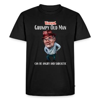 Warning Grumpy Old Man - Men's Premium Organic T-Shirt - black - Front - Nico (187cm)