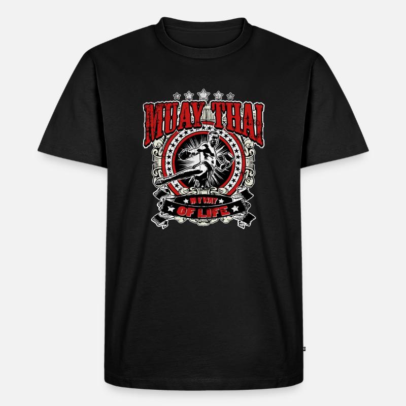 Muay Thai Boxing - Männer Premium Bio T-Shirt - Schwarz