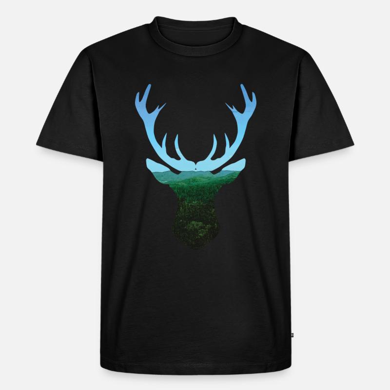 Schwarzwald Hirsch - Männer Premium Bio T-Shirt - Schwarz