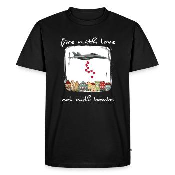liberté paix solidarité anti-guerre pas de guerre - T-shirt Premium bio Homme - noir - Devant - Nico (187cm)