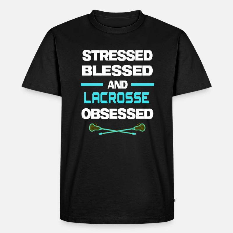 lacrosse lacrosseschläger lacrosse-obsessed - Männer Premium Bio T-Shirt - Schwarz