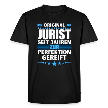 Lawyer matured to perfection - Men's Premium Organic T-Shirt - black - Front - Nico (187cm)