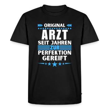 Doctor matured to perfection - Men's Premium Organic T-Shirt - black - Front - Nico (187cm)