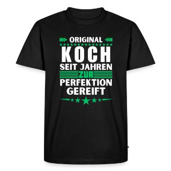 Chef mûri à la perfection - T-shirt Premium bio Homme - noir - Devant - Nico (187cm)