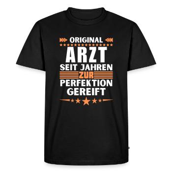 Doctor matured to perfection - Men's Premium Organic T-Shirt - black - Front - Nico (187cm)